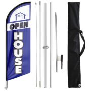 Open House Swooper Flag and Pole Kit,Real Estate Signs Advertising Feather Flag for House Agent Sale Outdoor Decoration
